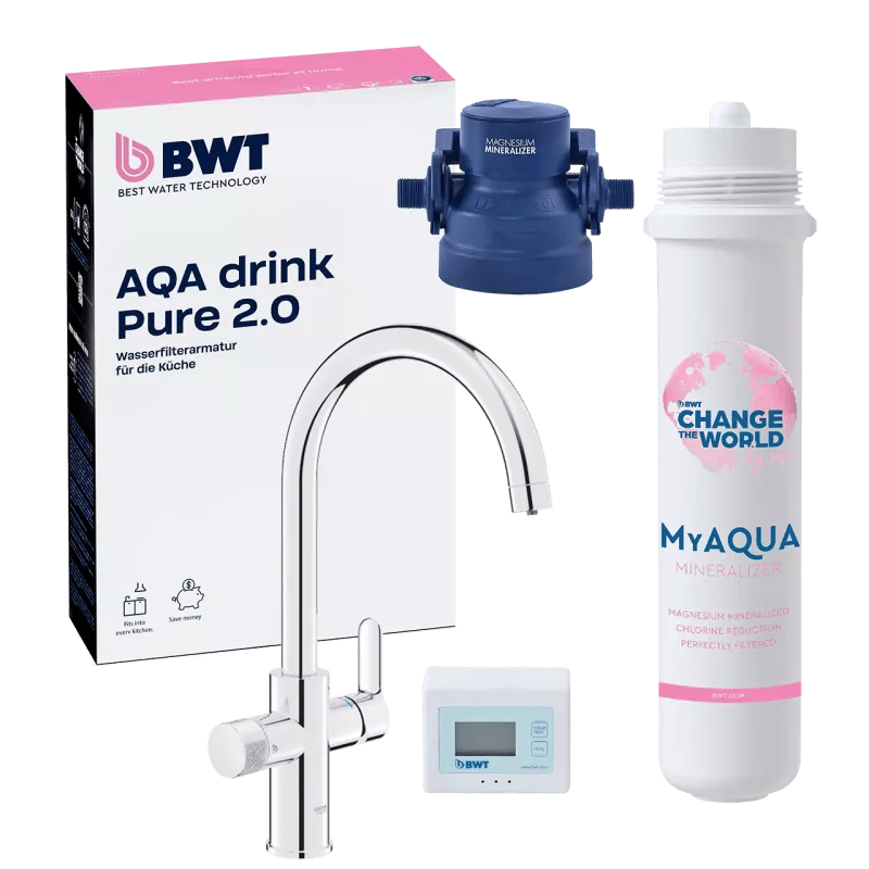 BWT AQA drink Pure 2.0 + GROHE 3-u-1 filter set, MyAQUA Taste